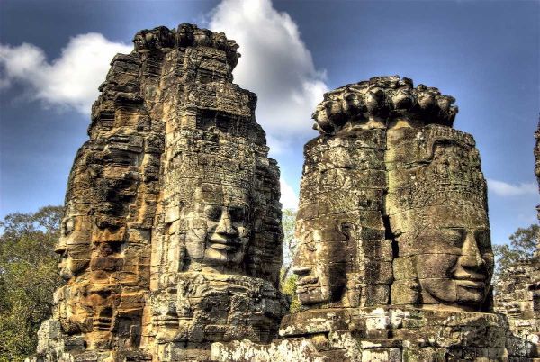 Cambodia, Angkor Wat Part of Bayon Temple